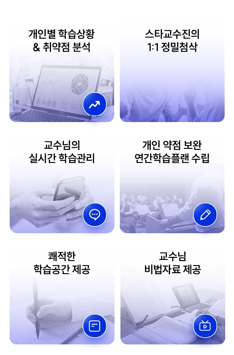 해커스 스타교수진의 직접 관리 시스템