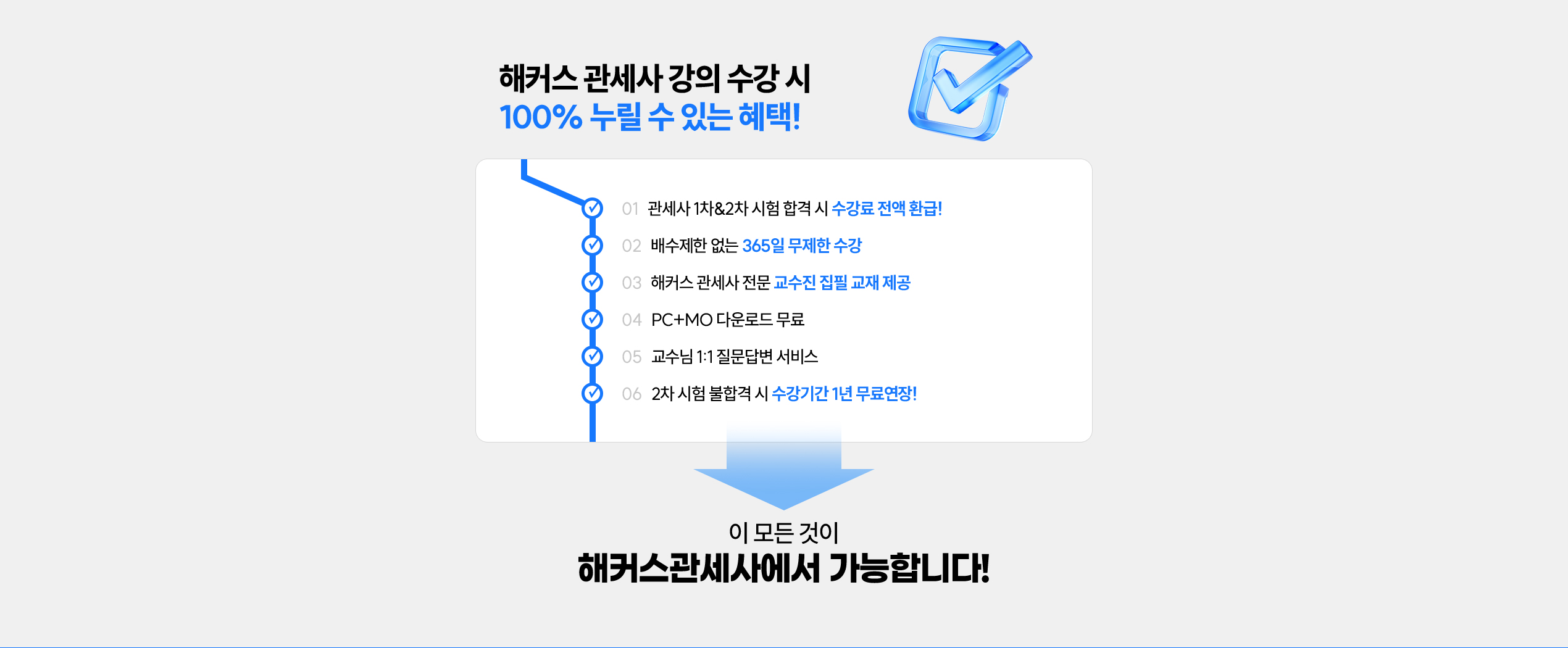 해커스 관세사 강의 수강 시 100% 누릴 수 있는 헤택
