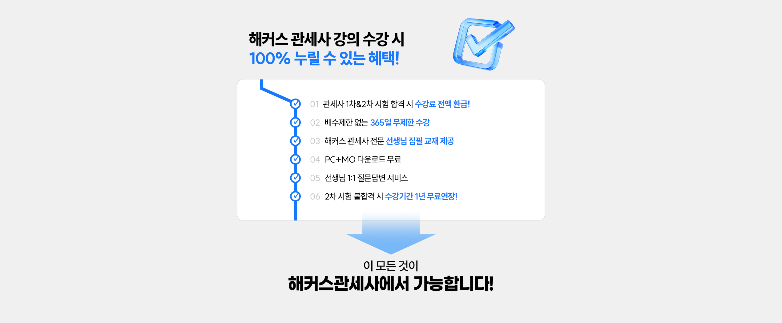 해커스 관세사 강의 수강 시 100% 누릴 수 있는 헤택