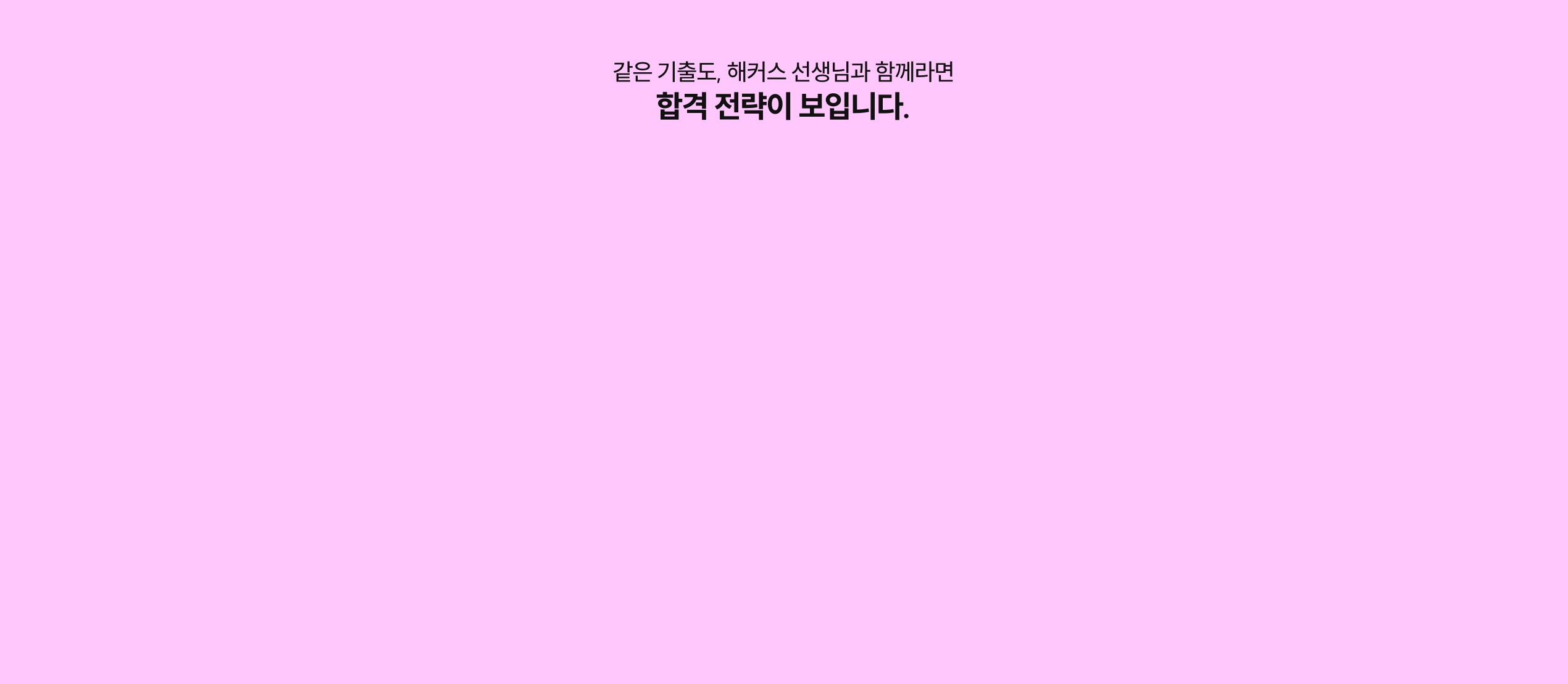 같은 기출도, 해커스 선생님과 함께라면 합격 전략이 보입니다.