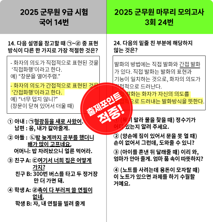 군무원 시험 적중