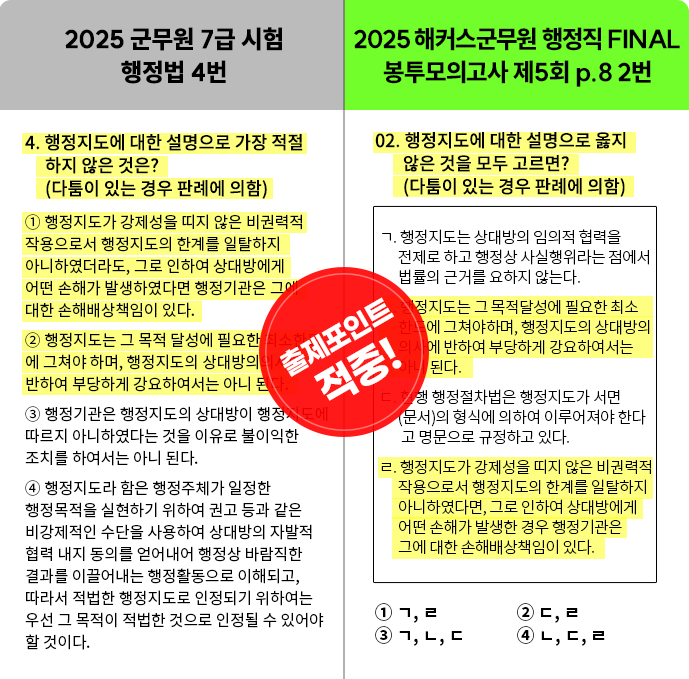 군무원 시험 적중