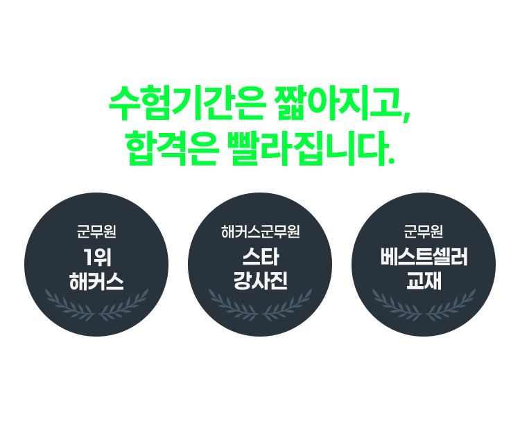 수험기간은 짧아지고 합격은 빨라집니다.