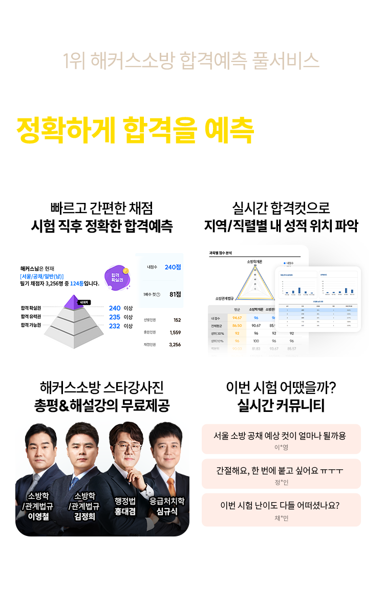 시험 직후 간단한 채점만으로 정확하게 합격을 예측해보세요!