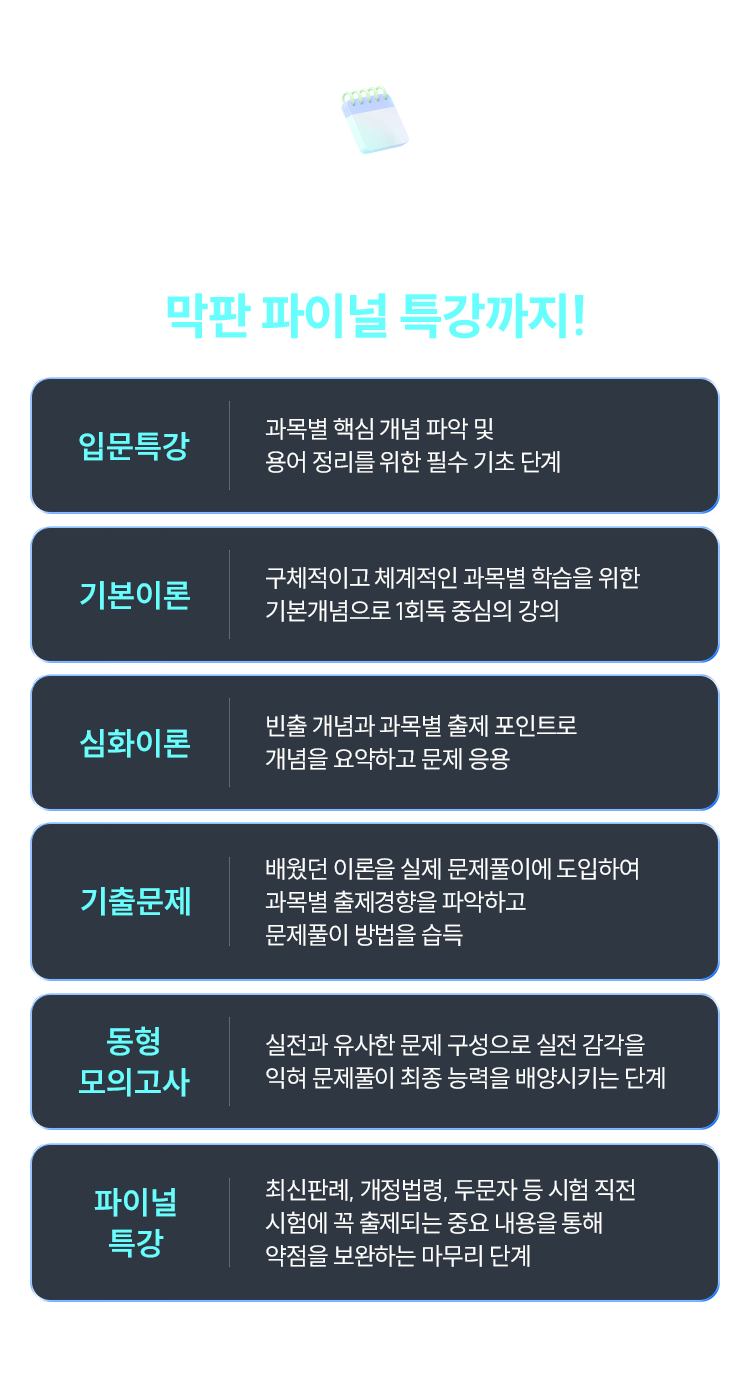 시험 직전 줄서서 듣는 막판 파이널 특강까지!