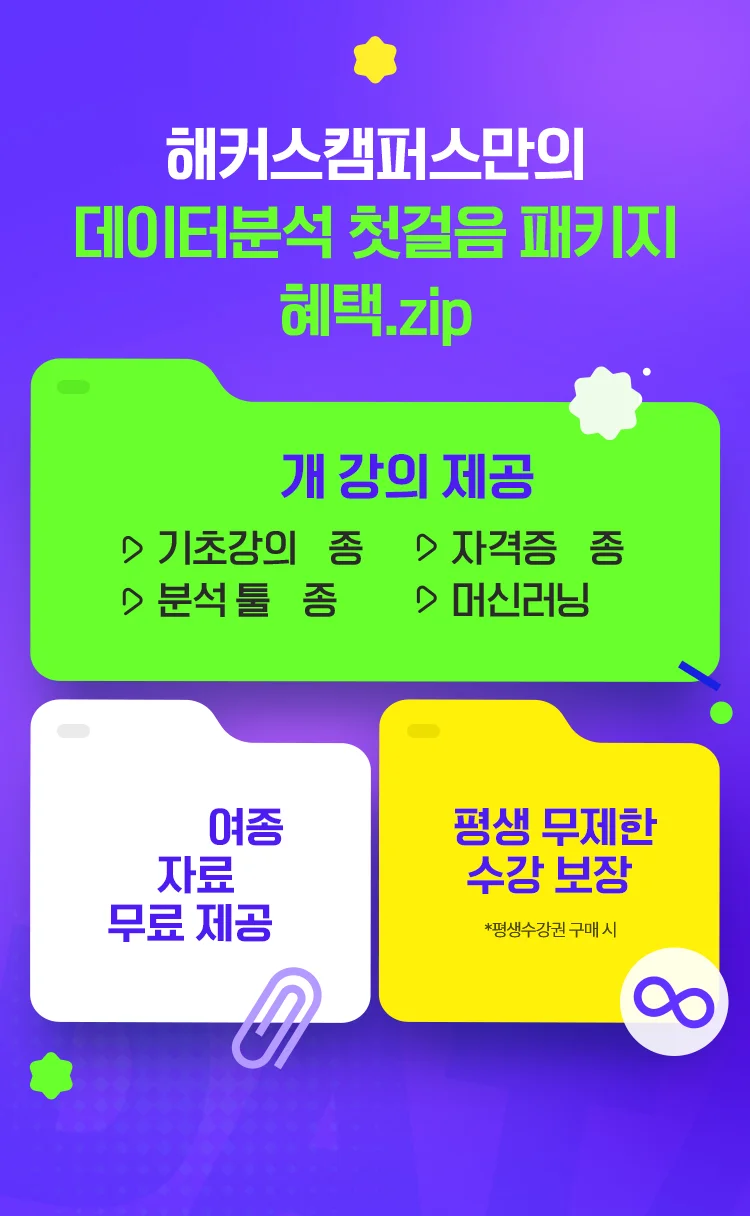 데이터분석 첫걸음 패키지 혜택