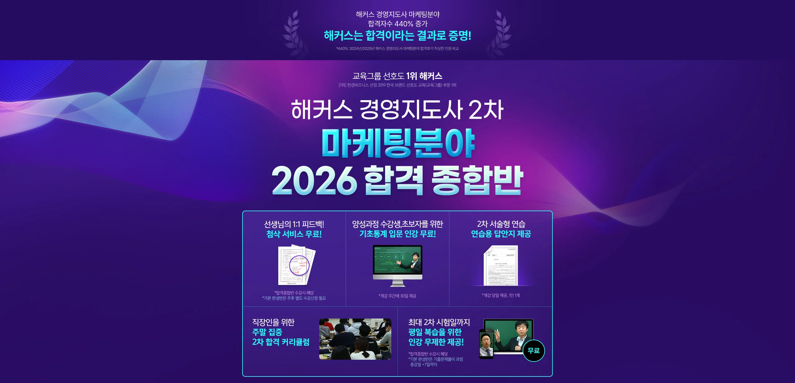 해커스 경영지도사 2차 마케팅분야 합격 종합반 메인