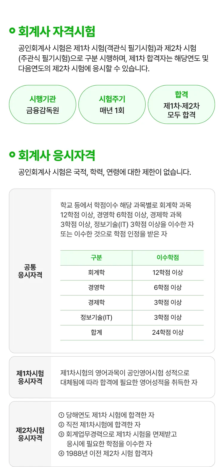 자격시험 및 응시자격