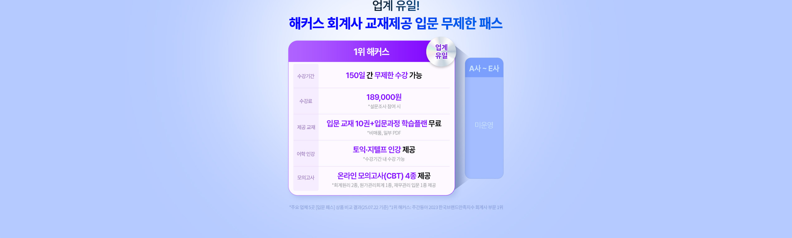 해커스 회계사 입문 무제한 패스