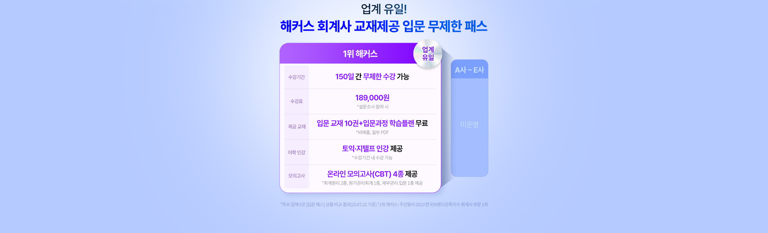 해커스 회계사 입문 무제한 패스
