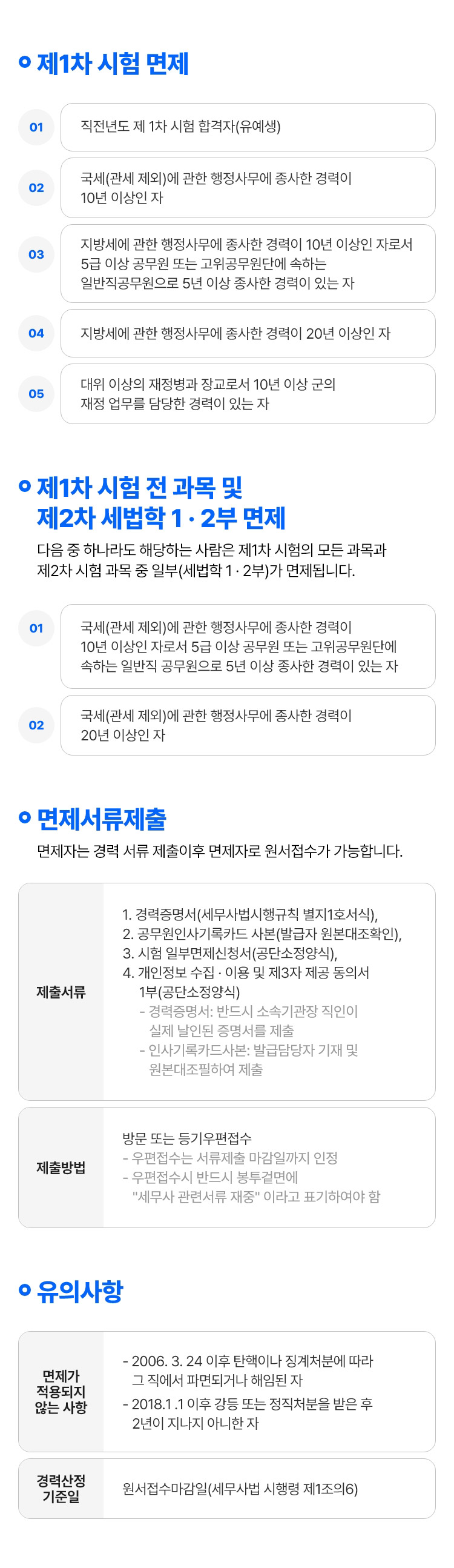 시험 일부 면제