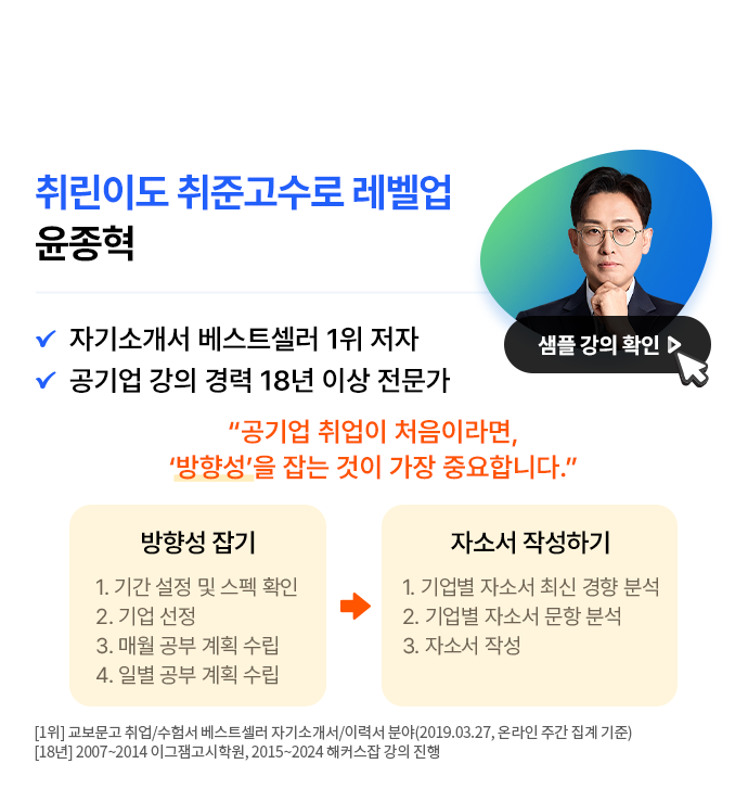 취업전략, 자소서, 면접 스타강사