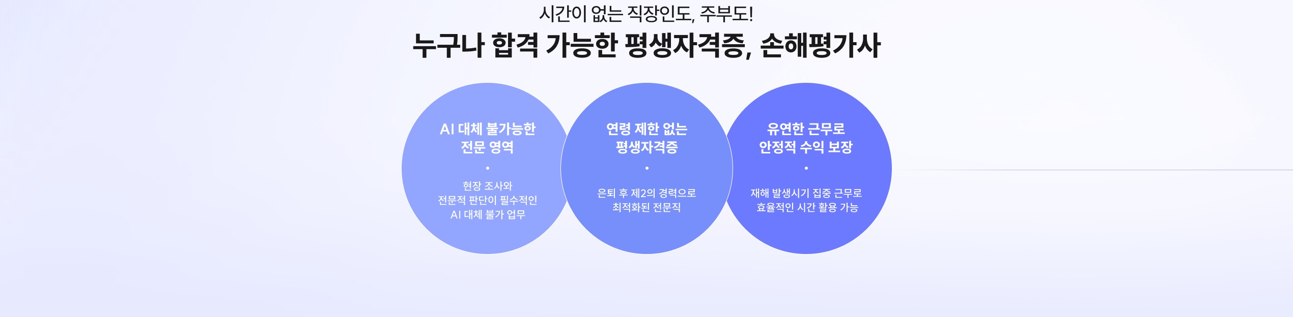 시간이 없는 직장인도, 주부도! 누구나 합격 가능한 평생자격증, 손해평가사. AI 대체 불가능한 전문 영역, 연령 제한 없는 평생자격증, 유연한 근무로 안정적 수익 보장