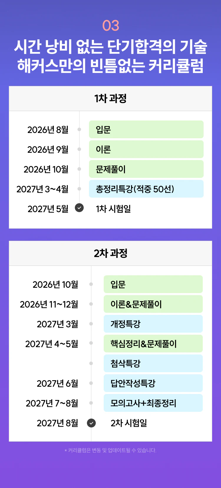 빈틈없는 커리큘럼